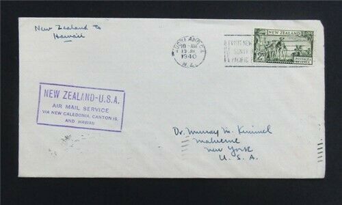 Nystamps Us Hawaii To New Zealand First Flight Cover Stamp Used   G27x1706