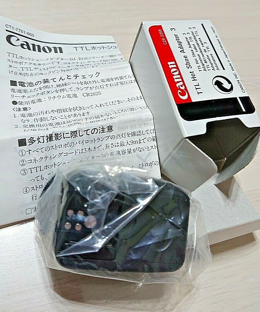 Canon Ttl Hot Shoe Adapter 3  With Box & Manual  Canon