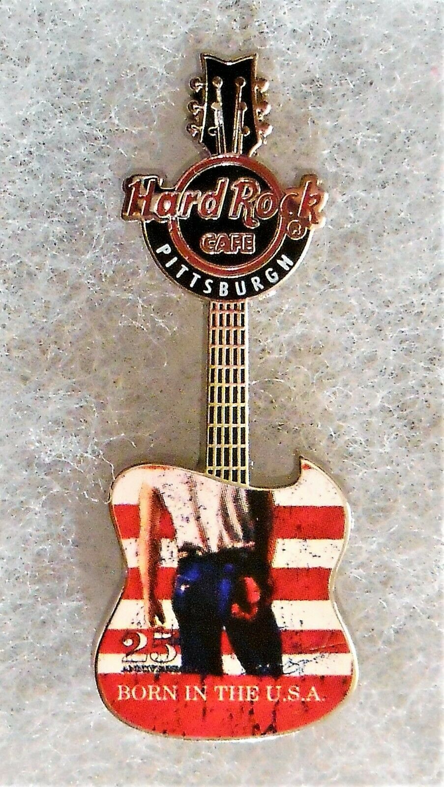 Hard Rock Cafe Pittsburgh Born In The Usa Bruce Springsteen Guitar Pin # 49890