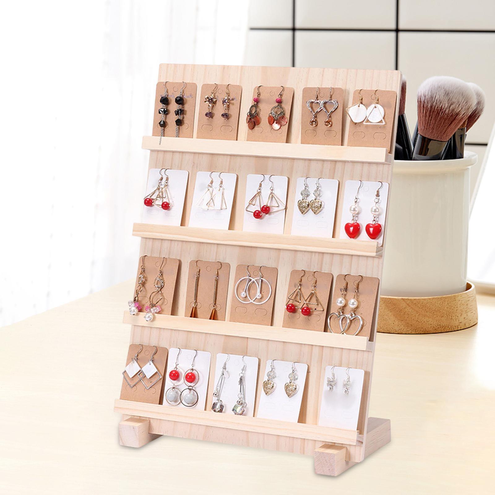 Earring Display Stand With Base Portable Card Display Stand Holder 4 Layers
