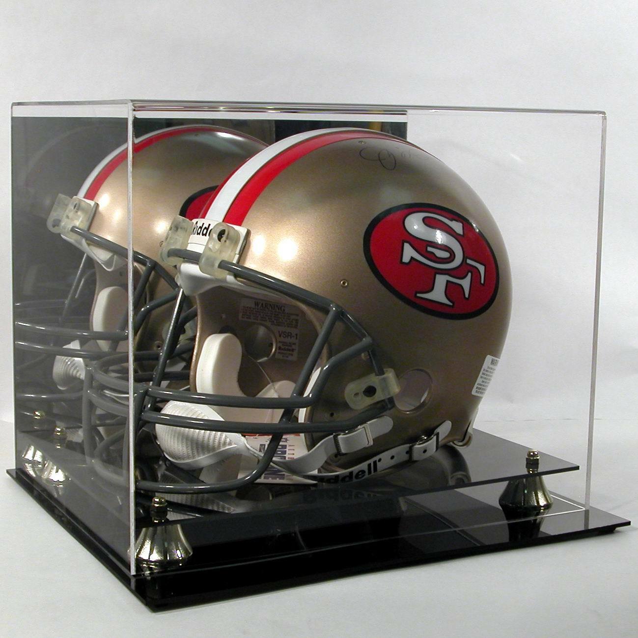 Deluxe Full Size Football Helmet Uv Protected Display Case With Mirror Back