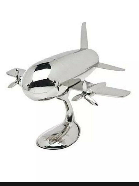 Godinger Silver Art Airplane Shaker On Stand Vintage Retro  Looking Used Read