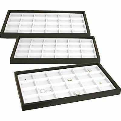 3 Jewelry Display Trays White 24 Slot Charm And Coin Case