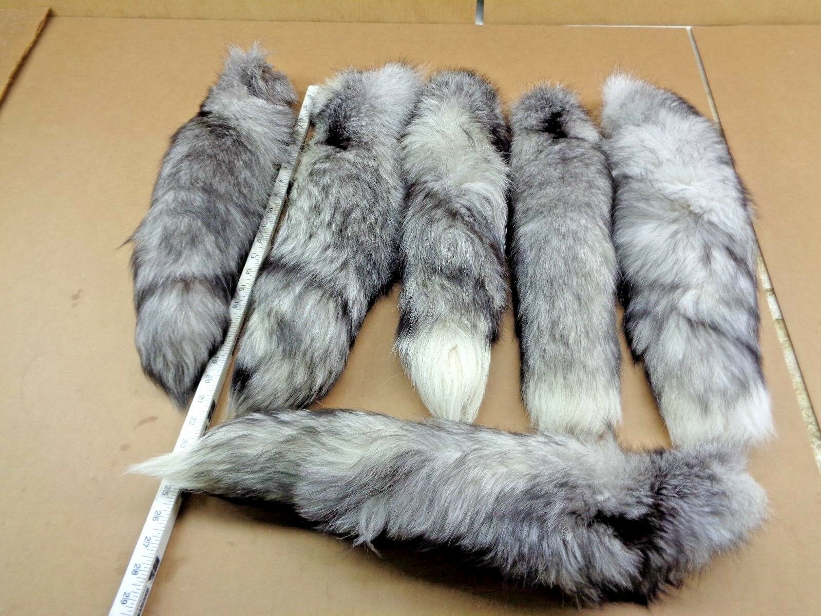 #1 Xxxl Tanned Blue Frost Fox Tails/crafts/real Usa Fur Tail/harley Parts/purse