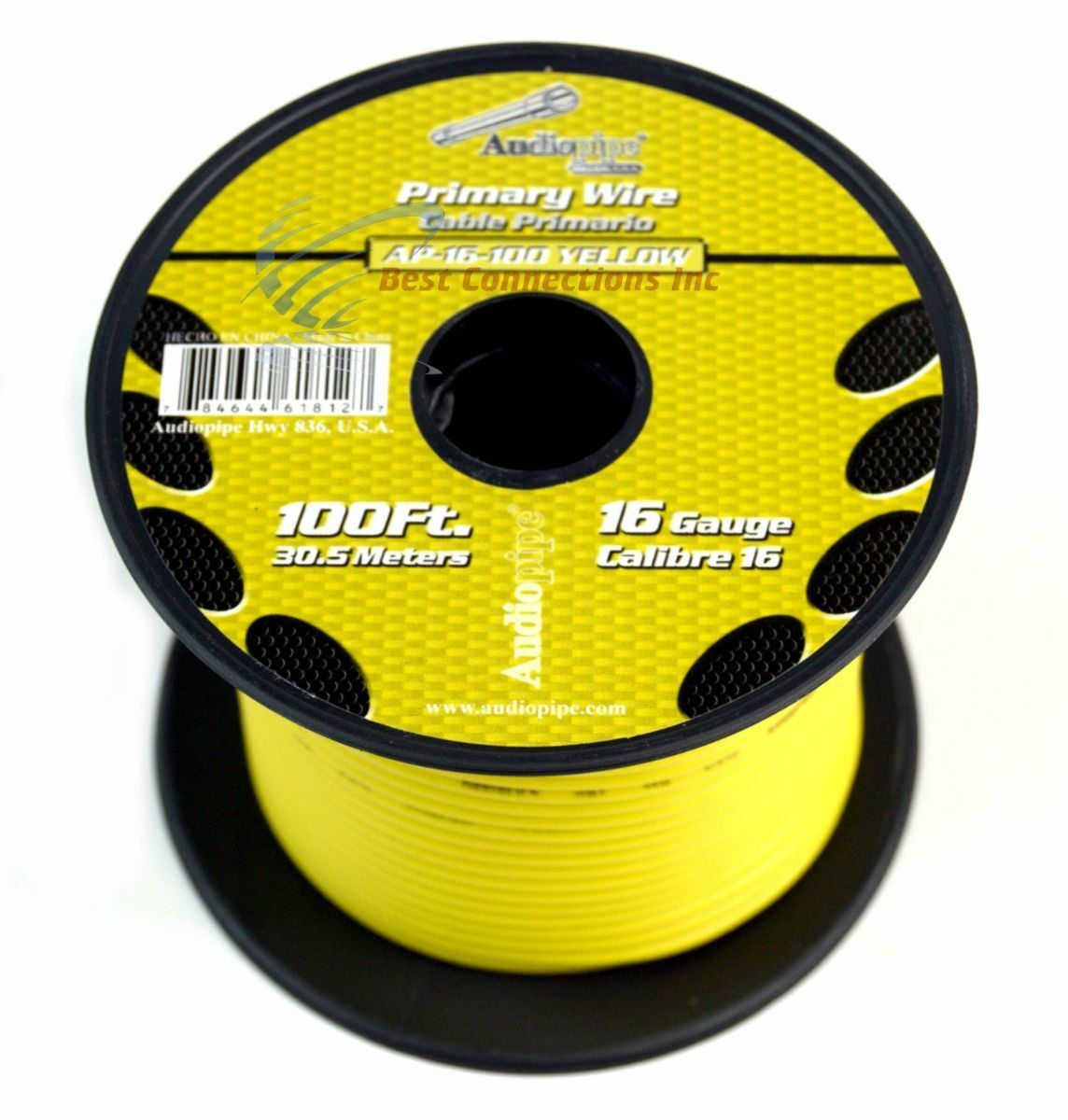 One Roll 16 Ga 100 Feet Yellow Audiopipe Car Audio Home Primary Remote Wire