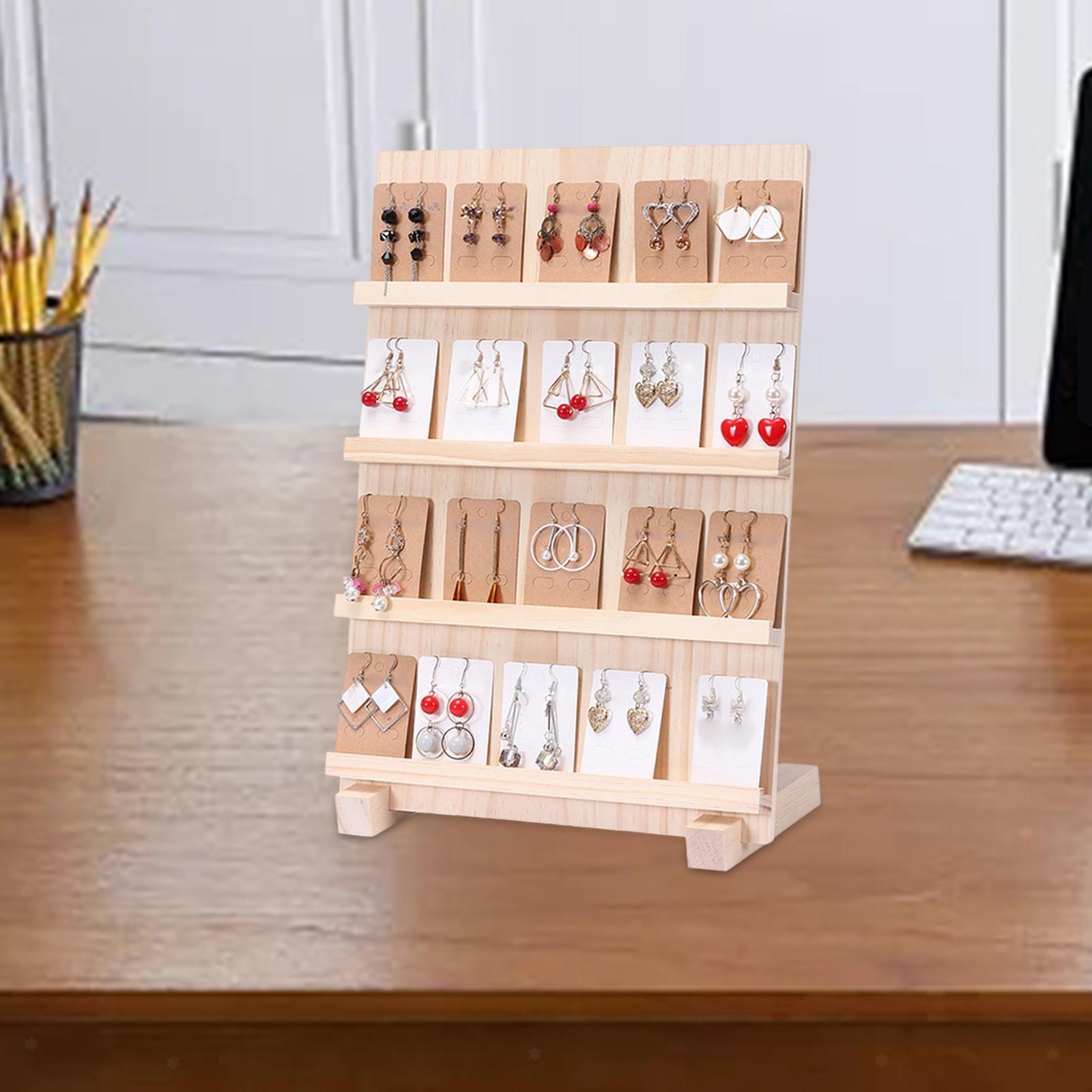 Earring Display Stand With Base Portable Card Display Stand Holder 4 Layers