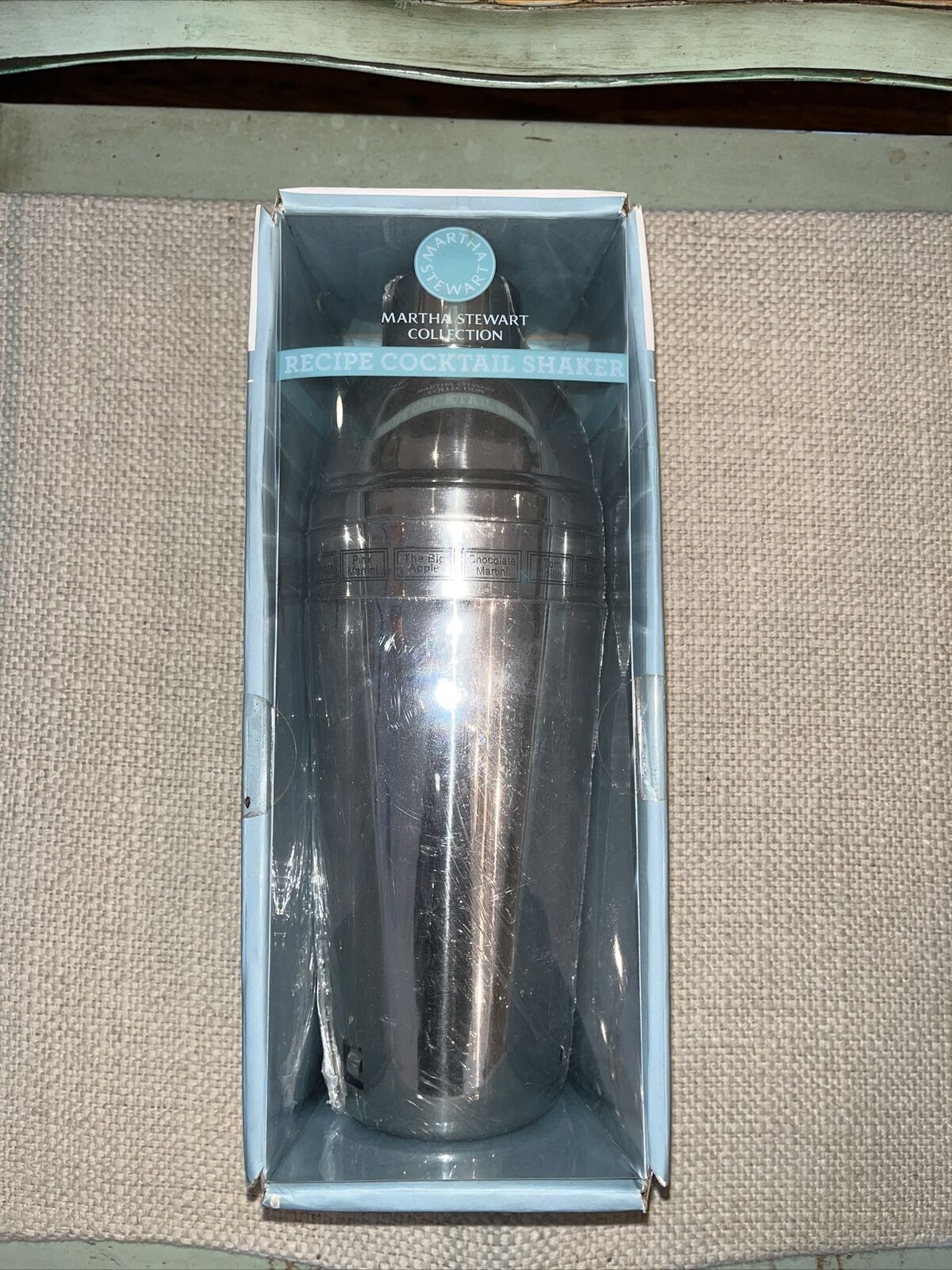 New Martha Stewart Collection Cocktail Shaker Stainless 32 Oz Recipe Shaker