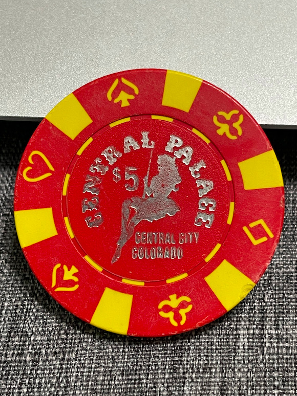 $5 Central Palace Casino Chip Poker Chip Central City Casino Colorado Gambling